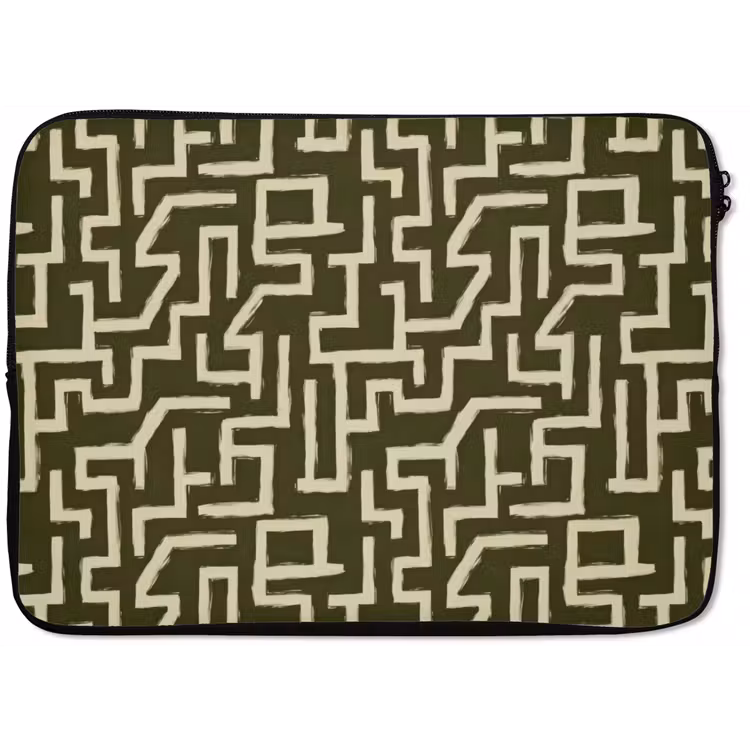 Abstract - Lijnen - Groen laptophoes neopreen klein 279 -zkaufland3dotto