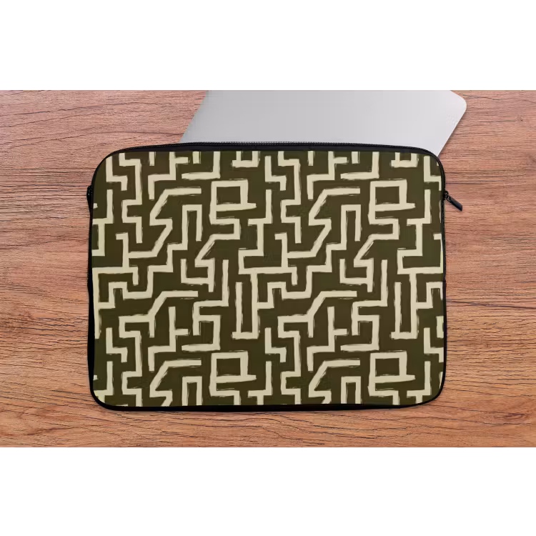 Abstract - Lijnen - Groen laptophoes neopreen klein 279 -tafel