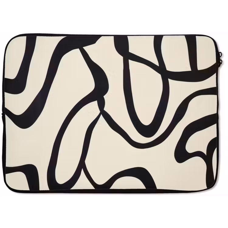 Abstract - Lijnen - Modern - Beige laptophoes neopreen klein -zkaufland3dotto