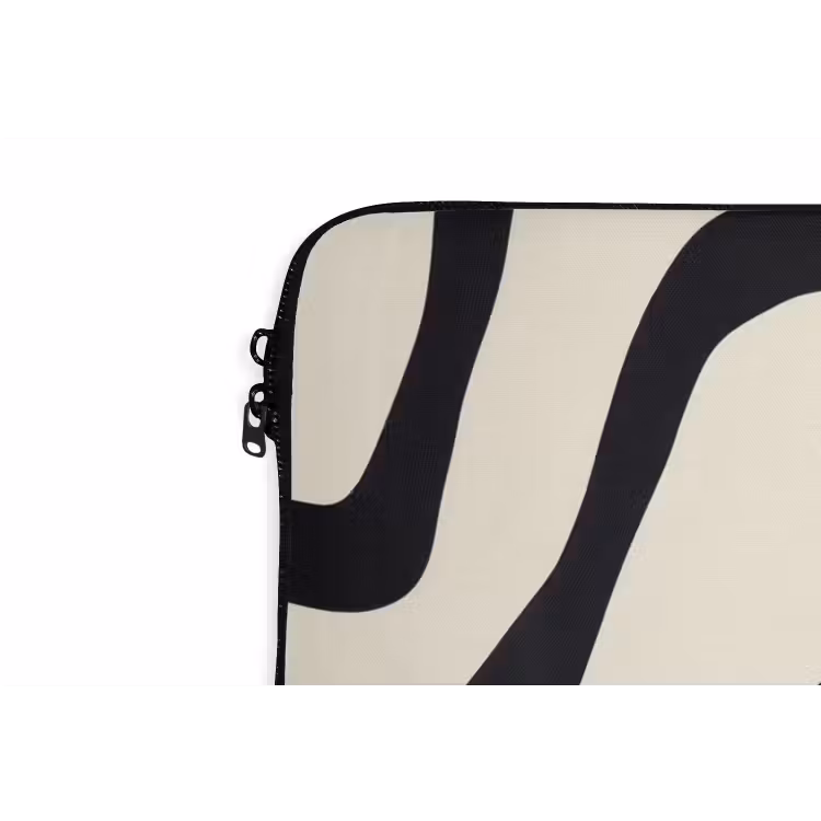 Abstract - Lijnen - Modern - Beige laptophoes neopreen klein -detail