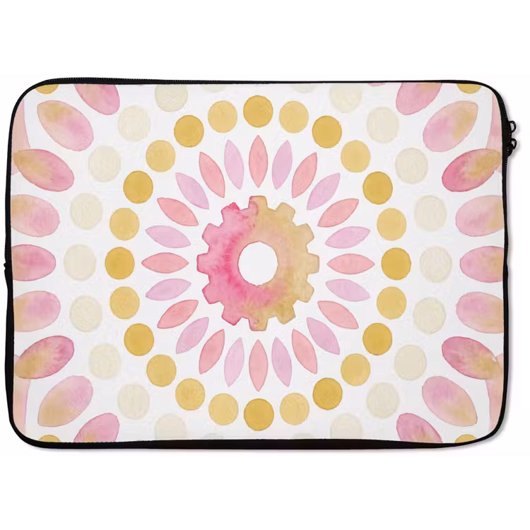 Abstract - Mandala - Kunst - Modern - Roze laptophoes neopreen klein -zkaufland3dotto