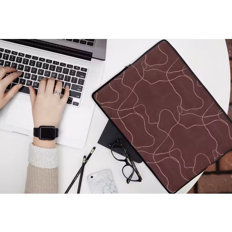 Abstract - Modern - Bruin laptophoes neopreen klein 279 -bureau