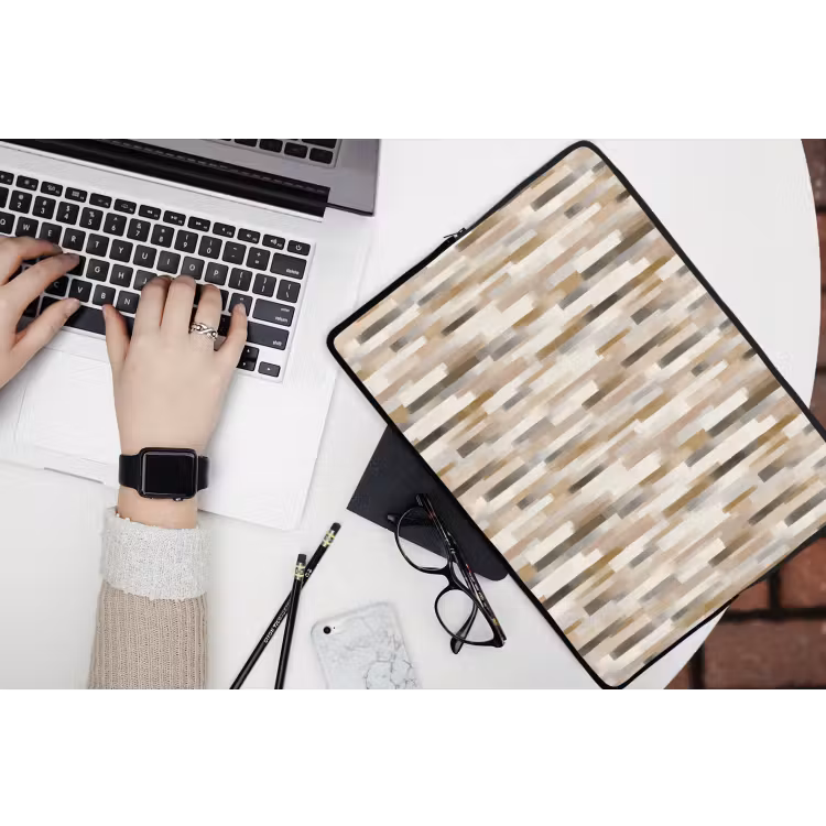 Abstract - Patroon - Kwaststreken laptophoes neopreen klein 279 -bureau