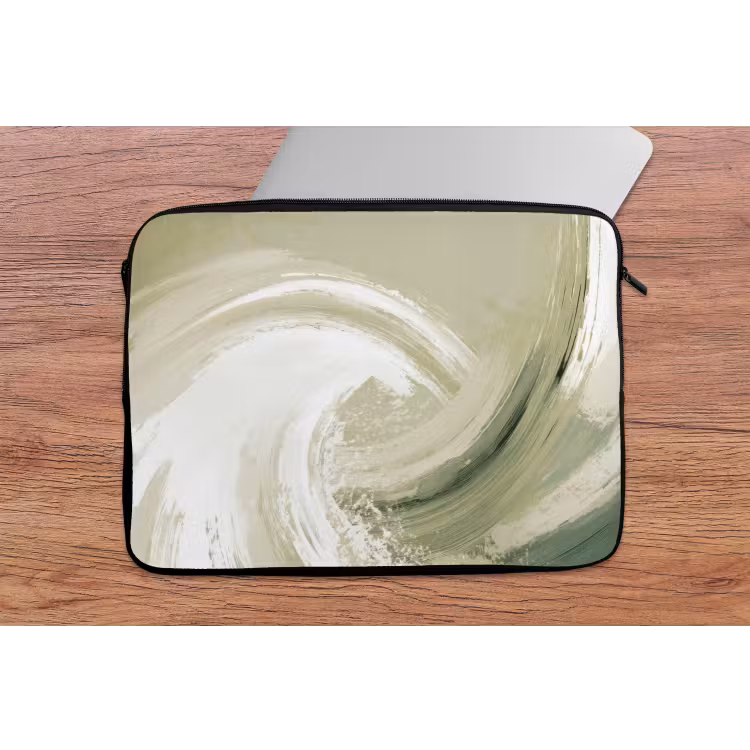 Abstract - Penseelstreken - Golven - Groen laptophoes neopreen klein -tafel