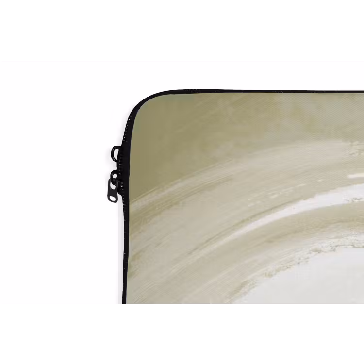 Abstract - Penseelstreken - Golven - Groen laptophoes neopreen klein -detail