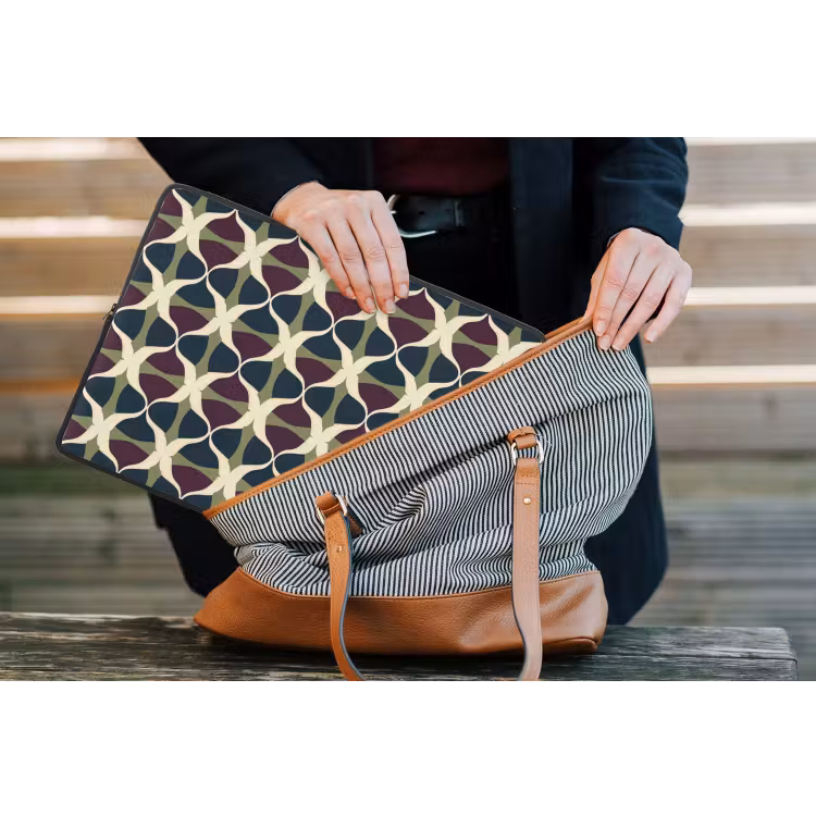 Abstract - Retro - Kleurrijk laptophoes neopreen klein 279 -tas