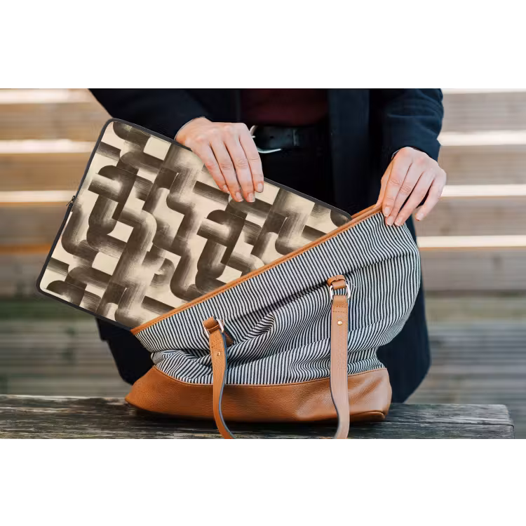 Abstract - Retro - Zwart laptophoes neopreen klein 279 -tas