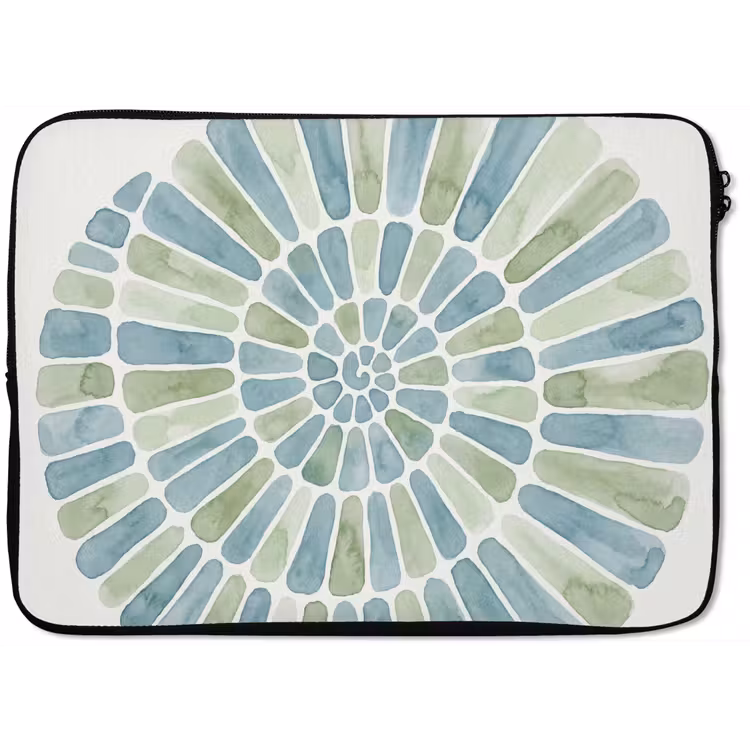 Abstract - Spiraal - Patroon - Modern - Blauw-Groen laptophoes neopreen klein -zkaufland3dotto