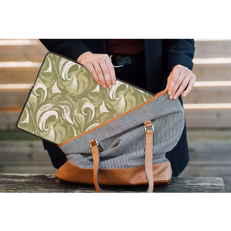 Abstract - Textuur - Groen laptophoes neopreen klein 279 -tas