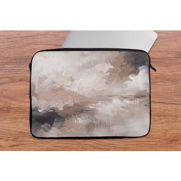 Abstract - Textuur - Kunst - Modern - Beige laptophoes neopreen klein -tafel