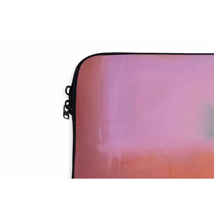 Abstract - Vlakken - Kunst - Modern - Oranje laptophoes neopreen klein -detail