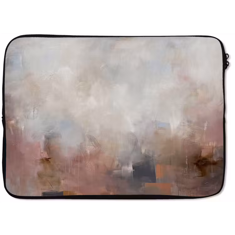 Abstract - Vloeiend - Kunst - Modern - Beige laptophoes neopreen klein -zkaufland3dotto