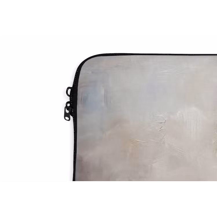 Abstract - Vloeiend - Kunst - Modern - Beige laptophoes neopreen klein -detail