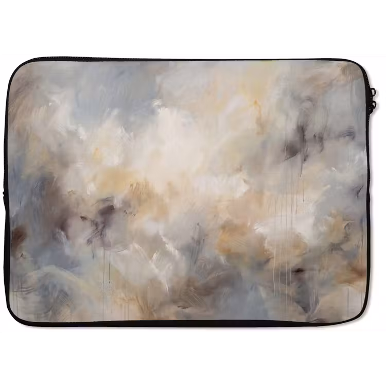 Abstract - Wolken - Sfeervol - Beige - Grijs laptophoes neopreen klein -zkaufland3dotto