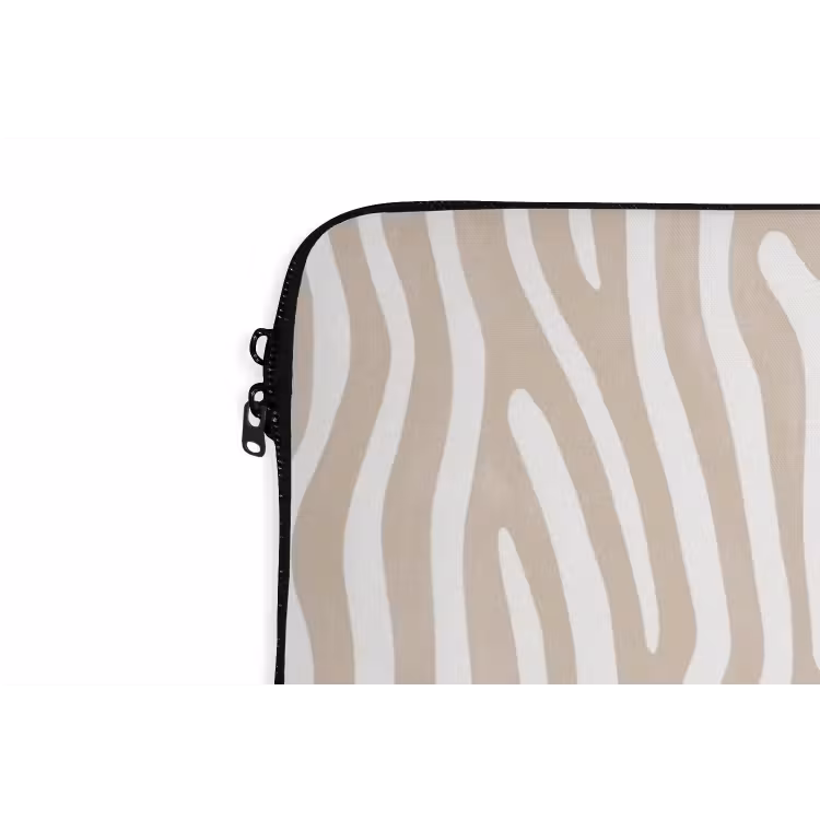 Abstract - Zebra - Beige laptophoes neopreen klein 279 -detail