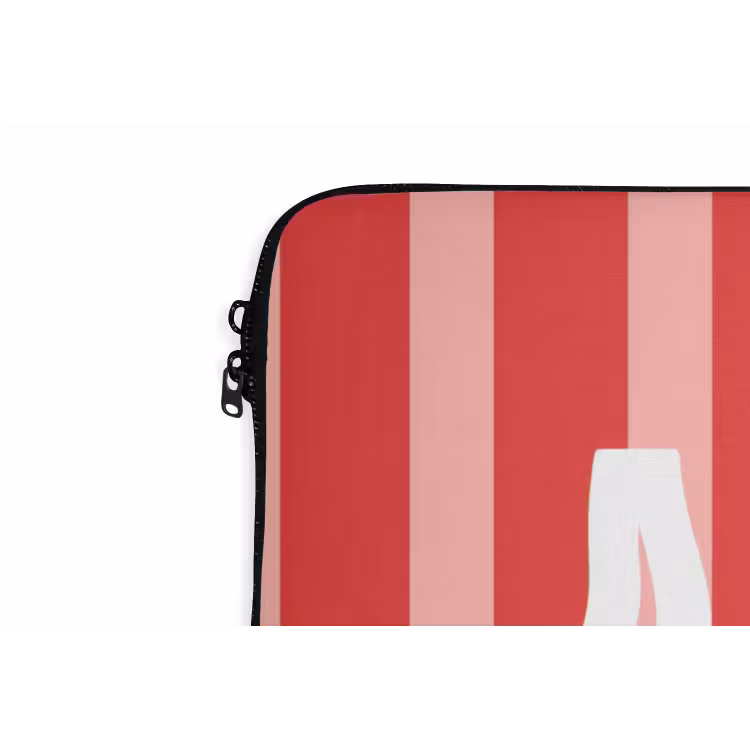 Amor - Strepen - Rood - Roze laptophoes neopreen klein -detail