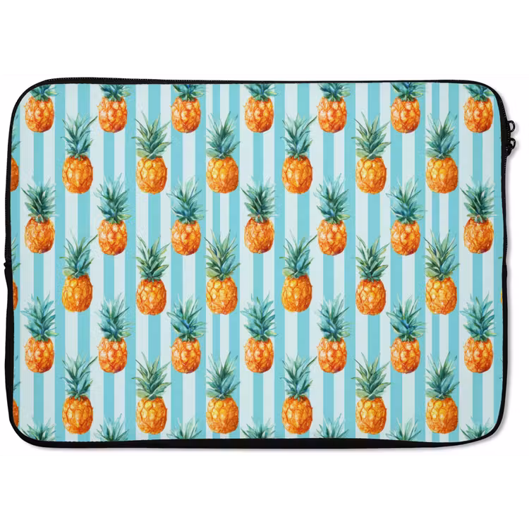 Ananas - Strepen - Groen laptophoes neopreen klein 279 -zkaufland3dotto