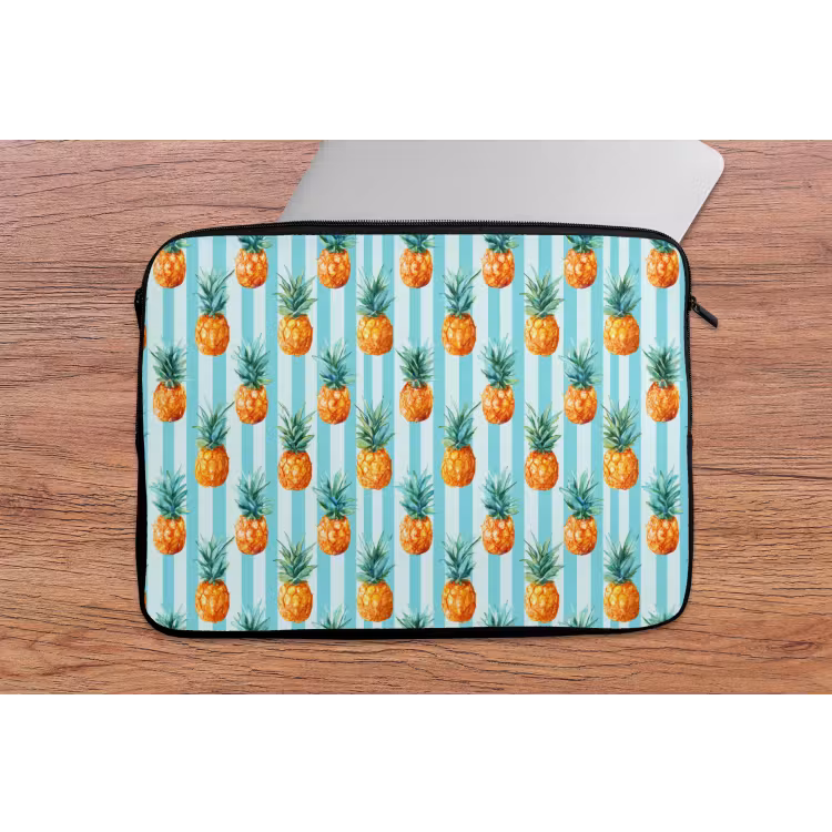 Ananas - Strepen - Groen laptophoes neopreen klein 279 -tafel