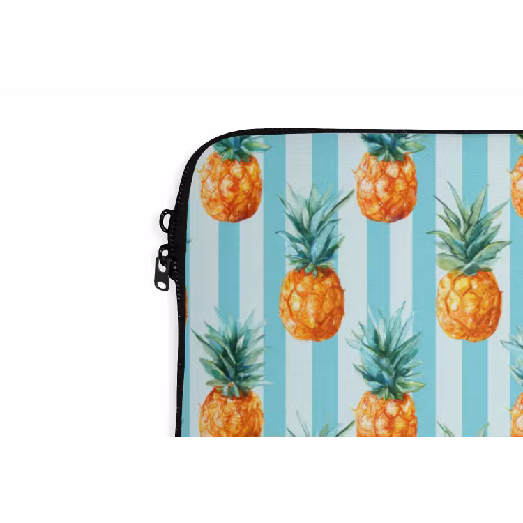 Ananas - Strepen - Groen laptophoes neopreen klein 279 -detail