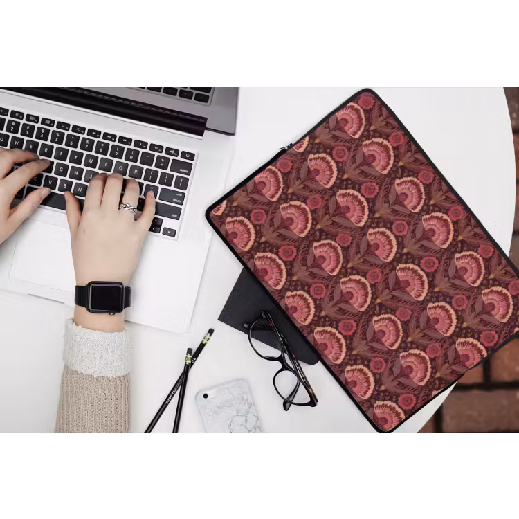 Antiek - Bloemen - Kleurrijk laptophoes neopreen klein 279 -bureau