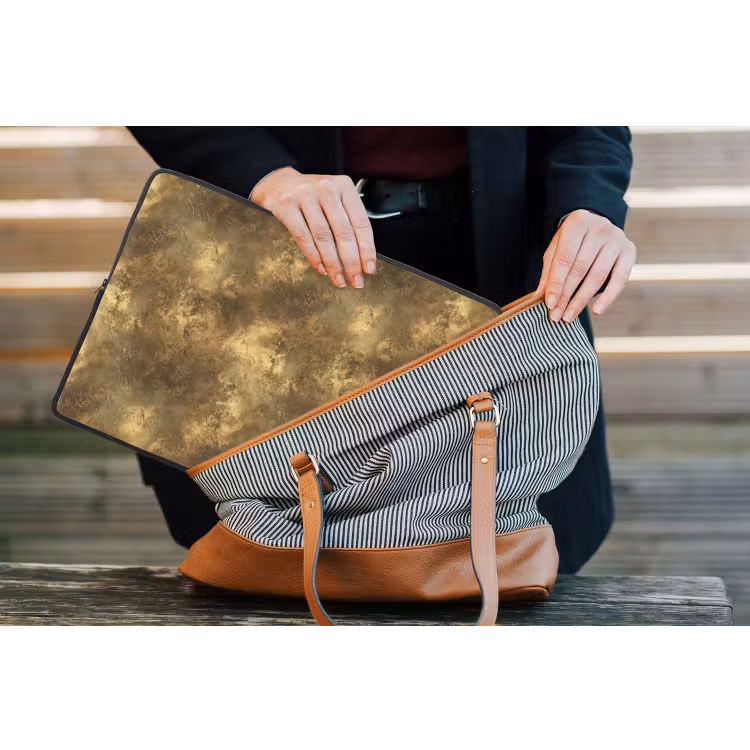 Antiek - Metaallook - Goud laptophoes neopreen klein 279 -tas