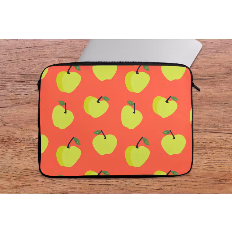 Appels - Modern - Groen laptophoes neopreen klein 279 -tafel
