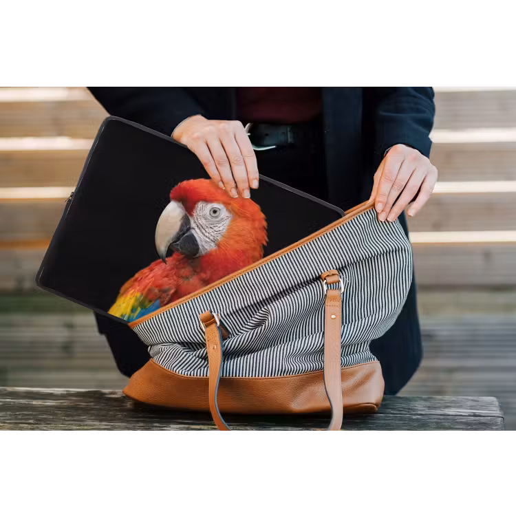 Ara - Portret - Rood laptophoes neopreen klein -tas