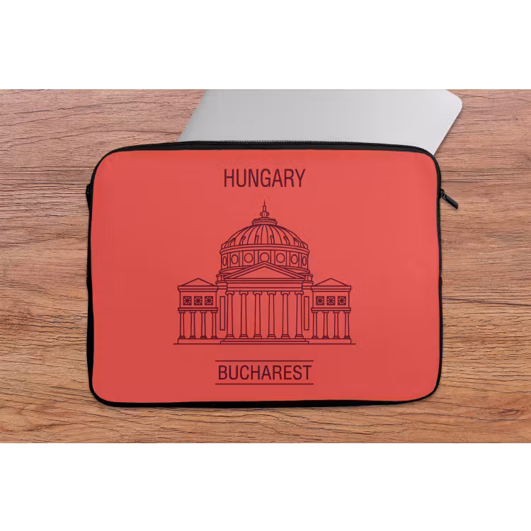 Architectuur - Boekarest - Stedelijk - Lijntekening - Rood laptophoes neopreen klein -tafel