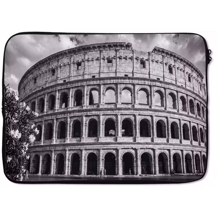 Architectuur - Colosseum - Rome - Historisch - Zwart-wit laptophoes neopreen klein -zkaufland3dotto
