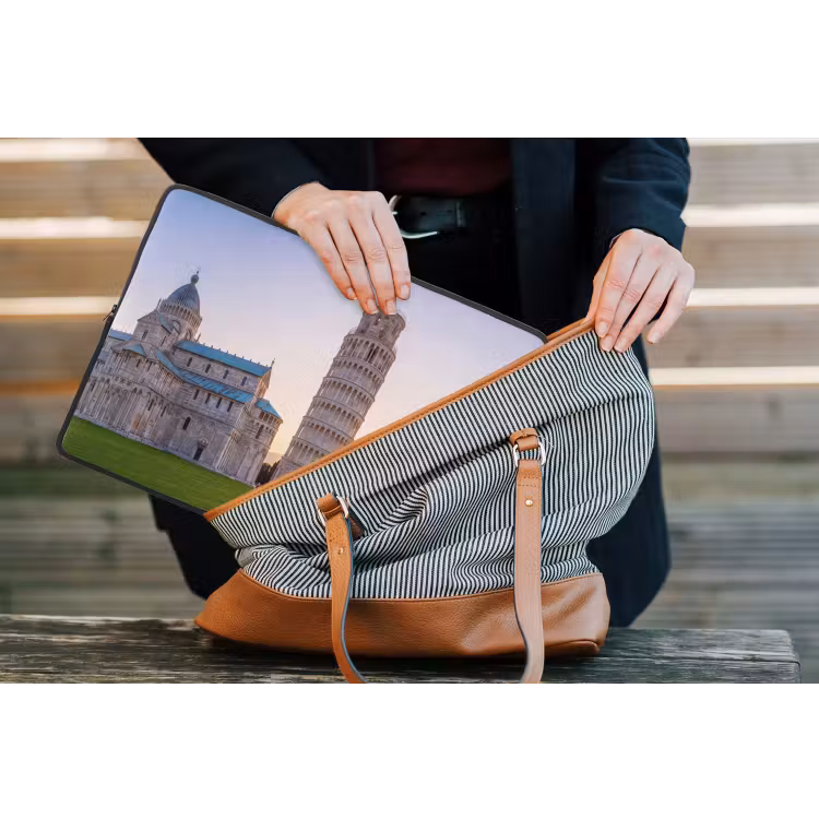 Architectuur - Toren - Pisa - Italië - Zonsondergang laptophoes neopreen klein -tas