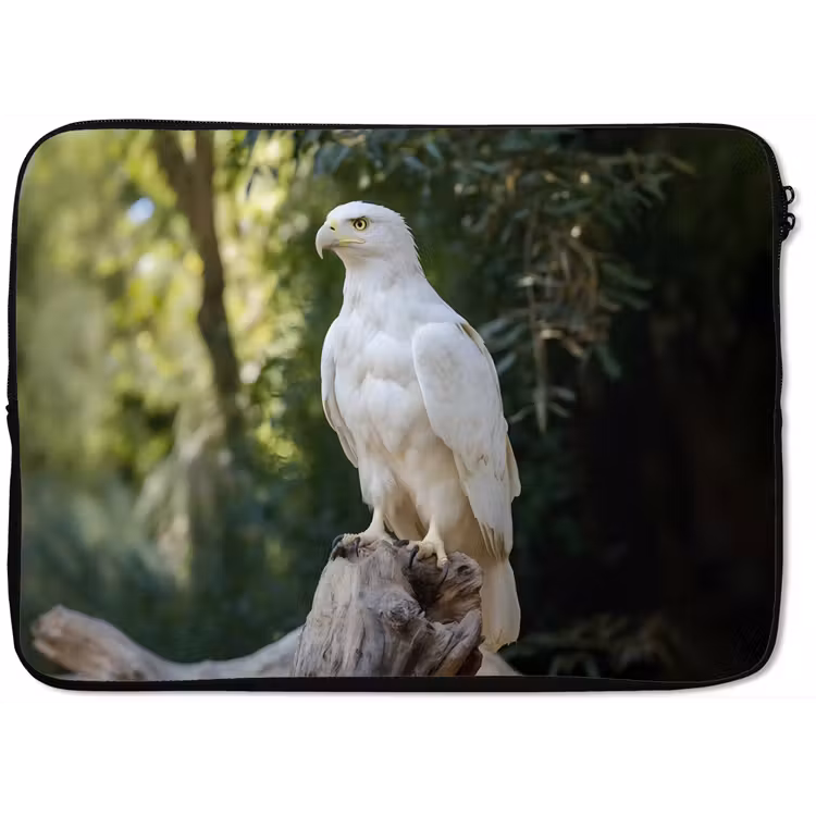 Arend - Hout - Wit - Planten laptophoes neopreen klein -zkaufland3dotto
