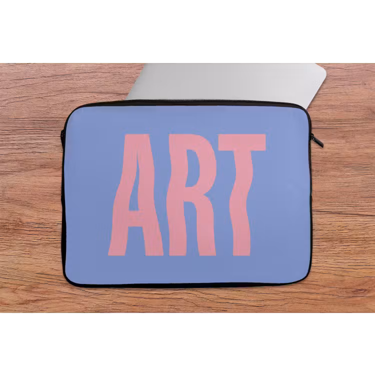 Art - Roze - Blauw laptophoes neopreen klein -tafel