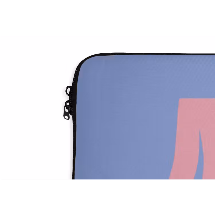 Art - Roze - Blauw laptophoes neopreen klein -detail