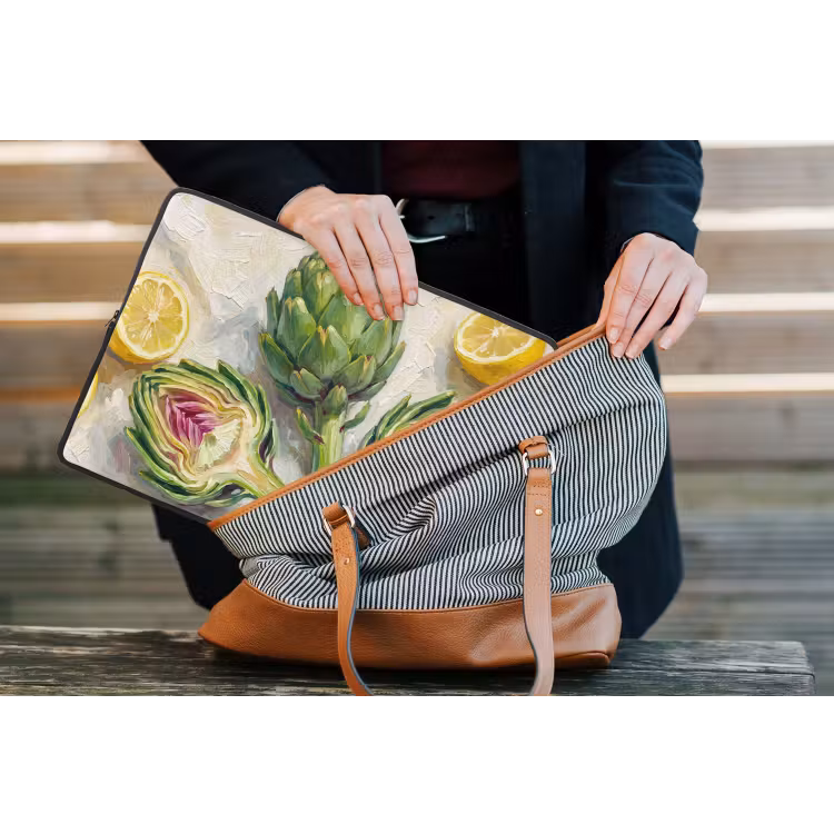 Laptophoes Artisjok - Citroen - Eten - Artisjok - Citroen - Eten laptophoes neopreen klein
