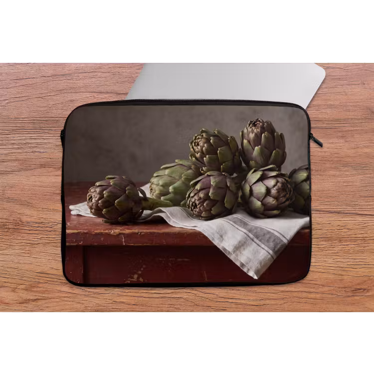 Laptophoes Artisjok - Eten - Rustiek - Artisjok - Eten - Rustiek laptophoes neopreen klein