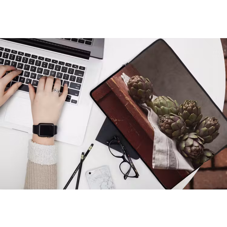 Laptophoes Artisjok - Eten - Rustiek - Artisjok - Eten - Rustiek laptophoes neopreen klein