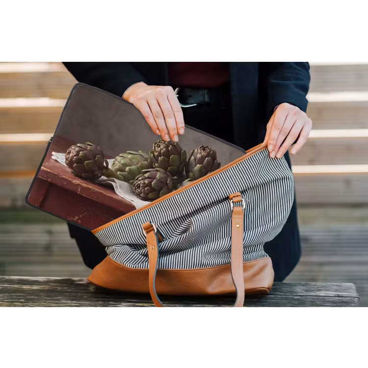 Laptophoes Artisjok - Eten - Rustiek - Artisjok - Eten - Rustiek laptophoes neopreen klein