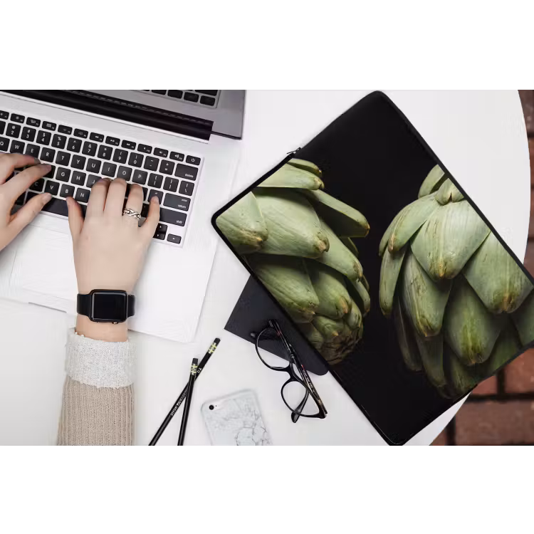 Laptophoes Artisjok - Groen - Eten - Artisjok - Groen - Eten laptophoes neopreen klein