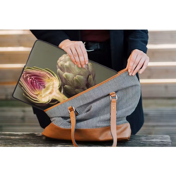 Laptophoes Artisjok - Paars - Voedsel - Artisjok - Paars - Voedsel laptophoes neopreen klein
