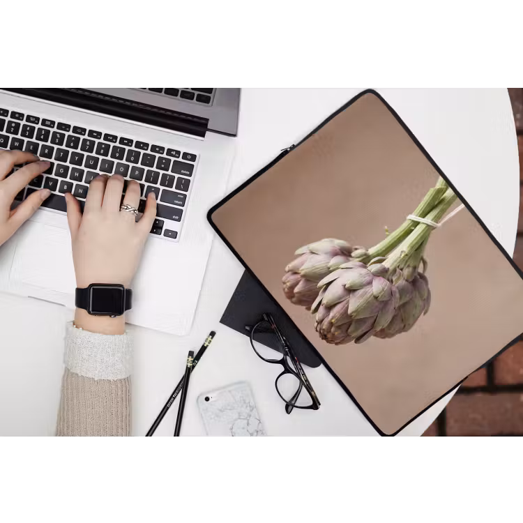 Laptophoes Artisjokken - Hangend - Groenten - Artisjokken - Hangend - Groenten laptophoes neopreen klein