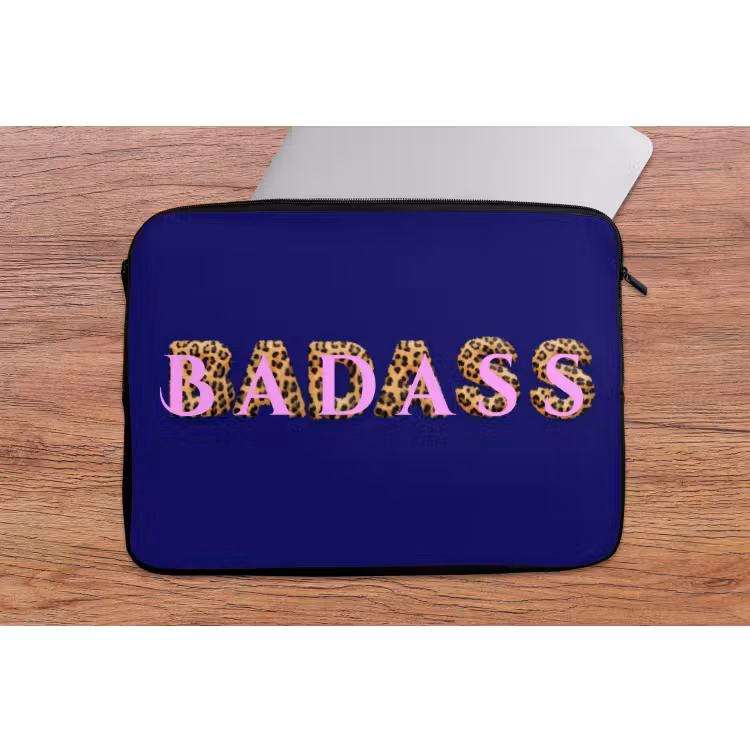 Badass - Panterpint - Schaduw - Roze laptophoes neopreen klein -tafel