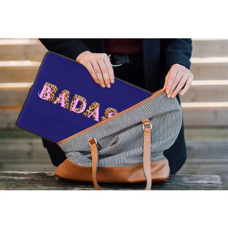 Badass - Panterpint - Schaduw - Roze laptophoes neopreen klein -tas