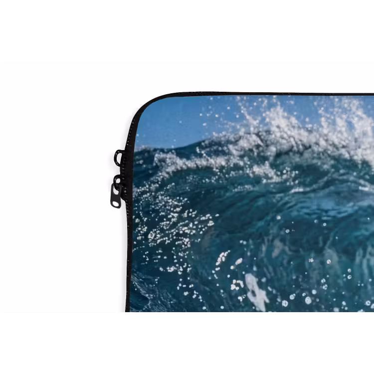 Badeend - Stoer - Golven laptophoes neopreen klein -detail