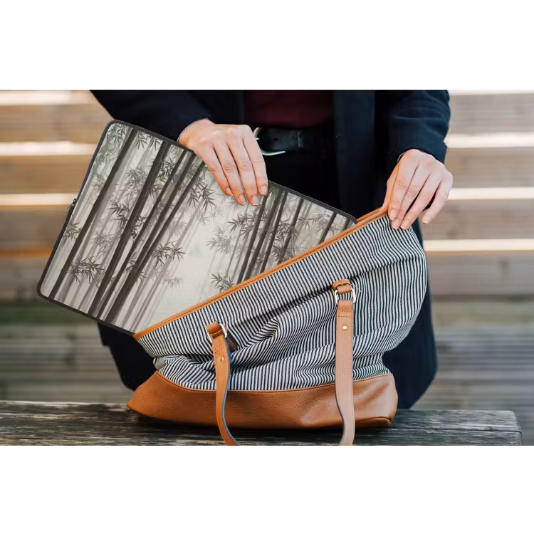 Bamboe - Bos - Mist - Natuur laptophoes neopreen klein -tas