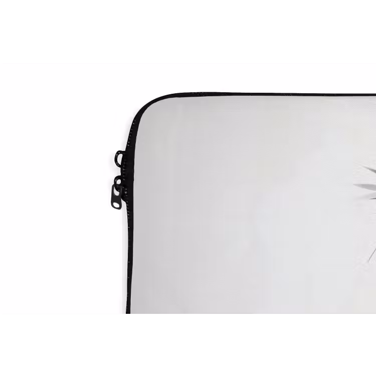 Bamboestammen - Water - Minimalistisch - Wit laptophoes neopreen klein -detail