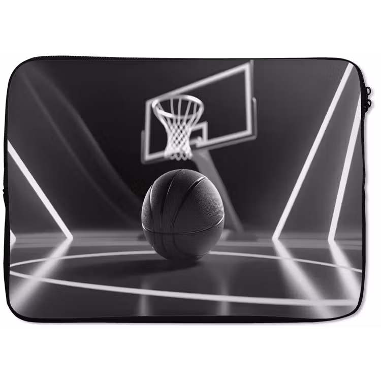 Basketbal - Basketbalveld - Lichtlijnen laptophoes neopreen klein -zkaufland3dotto