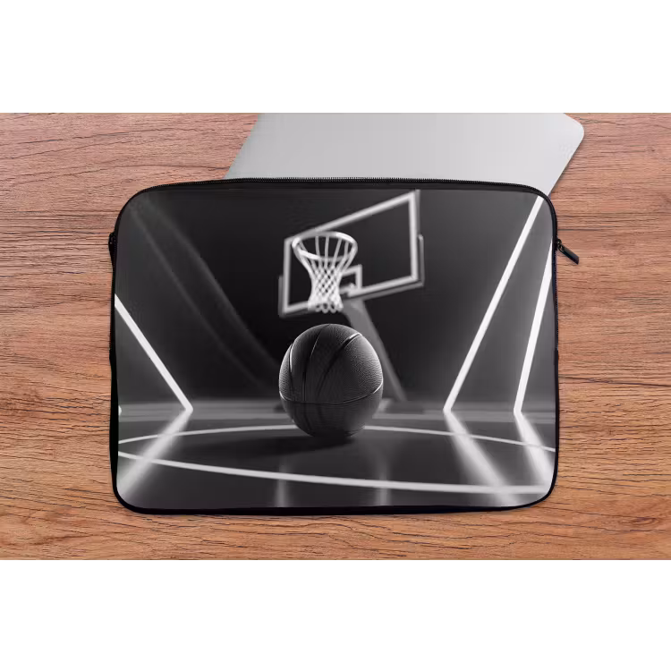 Basketbal - Basketbalveld - Lichtlijnen laptophoes neopreen klein -tafel