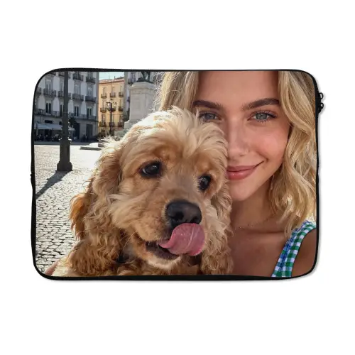 laptophoes met foto zwart wit