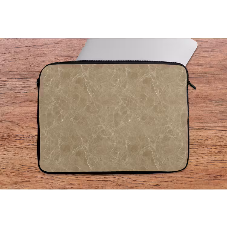 Beige - Marmer - Witte aders laptophoes neopreen klein 279 -tafel