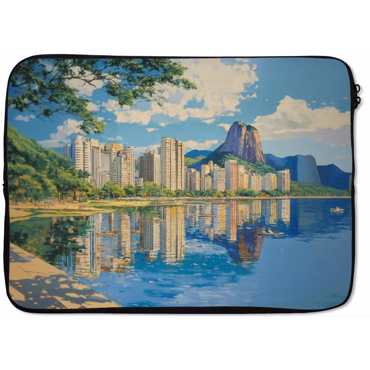 Berg - Skyline - Strand - Water laptophoes neopreen klein -zkaufland3dotto